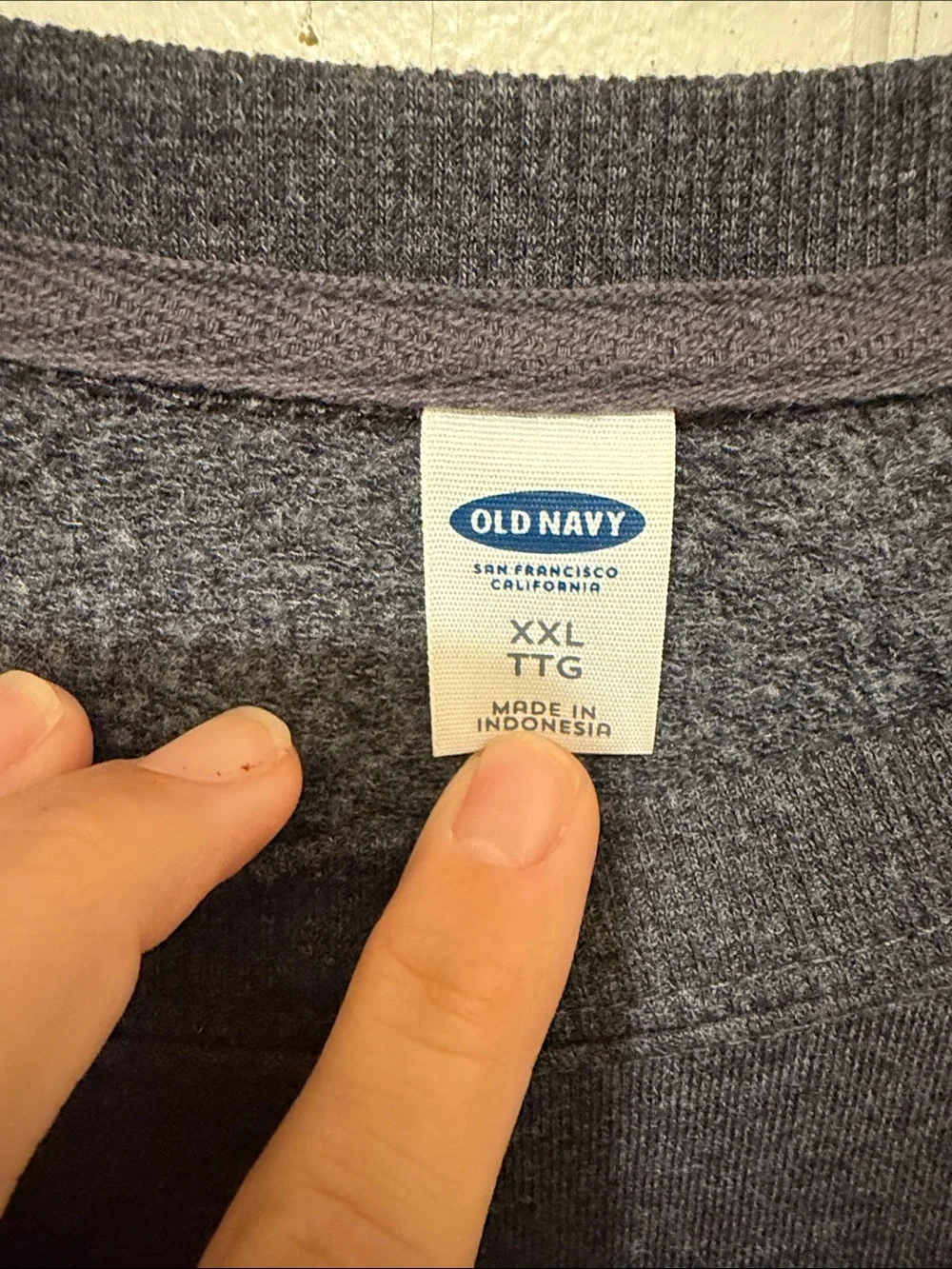 Old Navy Charcoal Sweatshirt with Multicolor Chenille HELLO!